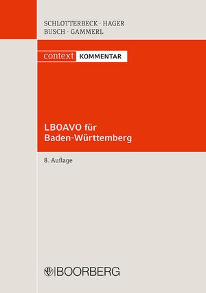 Buchcover LBOAVO für Baden-Württemberg | Karlheinz Schlotterbeck | EAN 9783415070707 | ISBN 3-415-07070-0 | ISBN 978-3-415-07070-7