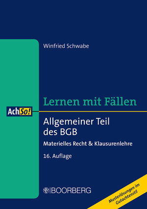Buchcover Allgemeiner Teil des BGB | Winfried Schwabe | EAN 9783415072596 | ISBN 3-415-07259-2 | ISBN 978-3-415-07259-6