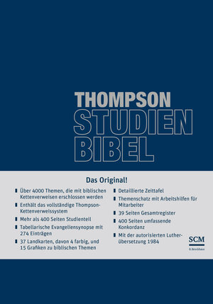 Buchcover Thompson Studienbibel - ital. Kunstleder, blau, mit Reißverschluss  | EAN 9783417255270 | ISBN 3-417-25527-9 | ISBN 978-3-417-25527-0