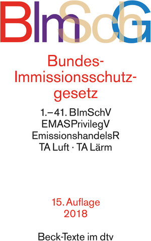 Bundes-Immissionsschutzgesetz BImSchG: mit Durchführungsverordnungen, Emissionshandelsrecht, TA Luft und TA Lärm: mit Durchführungsverordnungen, ... und TA Lärm. Rechtsstand: 1. Oktober 2012