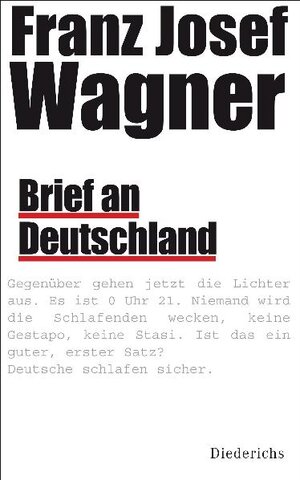 Buchcover Brief an Deutschland | Franz Josef Wagner | EAN 9783424350418 | ISBN 3-424-35041-9 | ISBN 978-3-424-35041-8