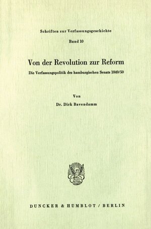 Buchcover Von der Revolution zur Reform. | Dirk Bavendamm | EAN 9783428017805 | ISBN 3-428-01780-3 | ISBN 978-3-428-01780-5