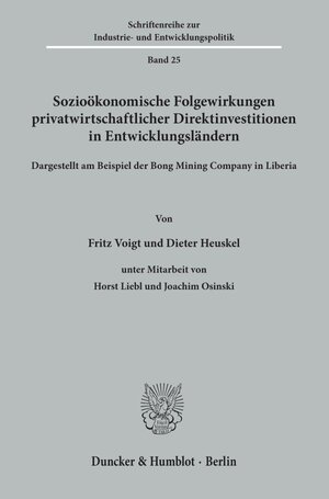 Buchcover Sozioökonomische Folgewirkungen privatwirtschaftlicher Direktinvestitionen in Entwicklungsländern | Fritz Voigt | EAN 9783428048601 | ISBN 3-428-04860-1 | ISBN 978-3-428-04860-1
