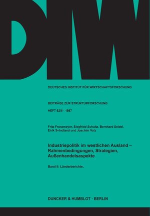 Buchcover Industriepolitik im westlichen Ausland - | Fritz Franzmeyer | EAN 9783428061440 | ISBN 3-428-06144-6 | ISBN 978-3-428-06144-0