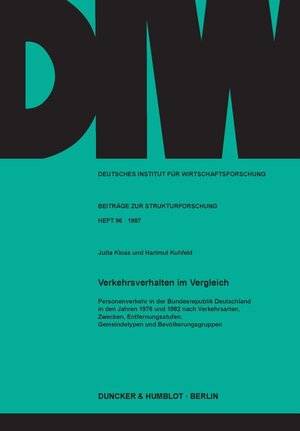 Buchcover Verkehrsverhalten im Vergleich. | Jutta Kloas | EAN 9783428062201 | ISBN 3-428-06220-5 | ISBN 978-3-428-06220-1