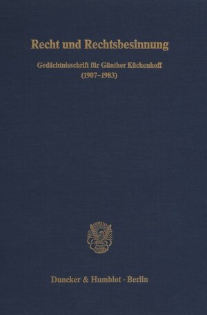 Buchcover Recht und Rechtsbesinnung.  | EAN 9783428062904 | ISBN 3-428-06290-6 | ISBN 978-3-428-06290-4
