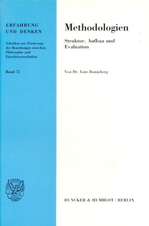 Buchcover Methodologien. | Lutz Danneberg | EAN 9783428066926 | ISBN 3-428-06692-8 | ISBN 978-3-428-06692-6