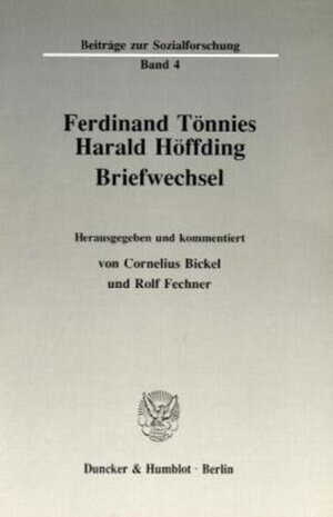 Ferdinand Tönnies - Harald Höffding - Briefwechsel