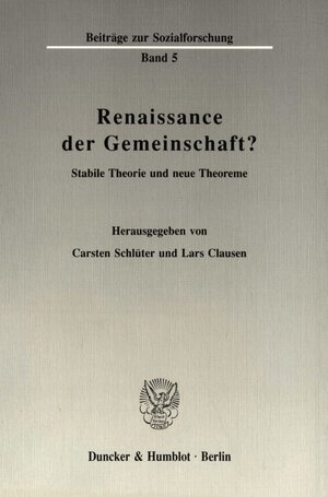 Renaissance der Gemeinschaft? Stabile Theorie und neue Theoreme