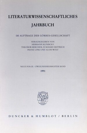 Buchcover Literaturwissenschaftliches Jahrbuch.  | EAN 9783428071982 | ISBN 3-428-07198-0 | ISBN 978-3-428-07198-2