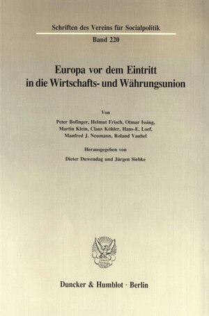 Buchcover Europa vor dem Eintritt in die Wirtschafts- und Währungsunion.  | EAN 9783428075775 | ISBN 3-428-07577-3 | ISBN 978-3-428-07577-5