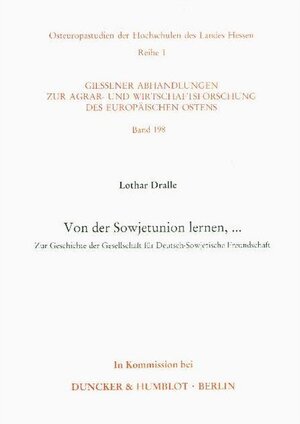 Buchcover Von der Sowjetunion lernen, ... | Lothar Dralle | EAN 9783428079490 | ISBN 3-428-07949-3 | ISBN 978-3-428-07949-0
