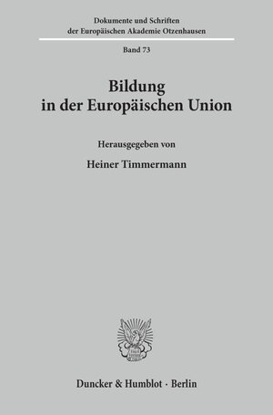 Buchcover Bildung in der Europäischen Union.  | EAN 9783428082414 | ISBN 3-428-08241-9 | ISBN 978-3-428-08241-4