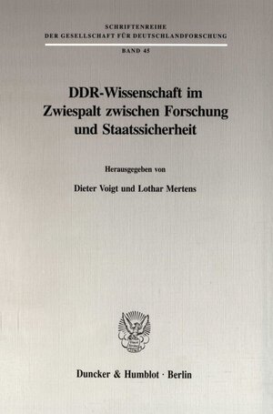 Buchcover DDR-Wissenschaft im Zwiespalt zwischen Forschung und Staatssicherheit.  | EAN 9783428083428 | ISBN 3-428-08342-3 | ISBN 978-3-428-08342-8