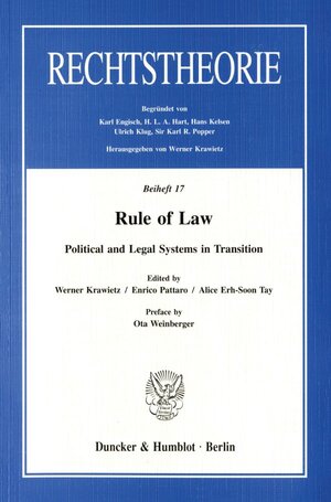 Buchcover Rule of Law.  | EAN 9783428090709 | ISBN 3-428-09070-5 | ISBN 978-3-428-09070-9