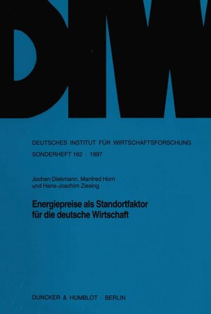 Buchcover Energiepreise als Standortfaktor für die deutsche Wirtschaft. | Jochen Diekmann | EAN 9783428093335 | ISBN 3-428-09333-X | ISBN 978-3-428-09333-5