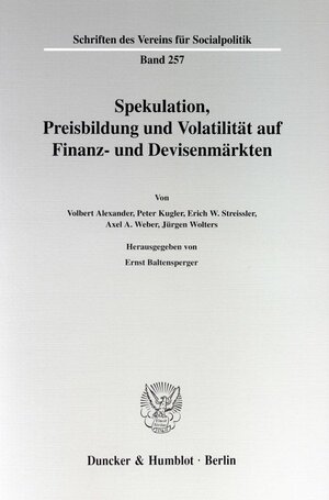 Buchcover Spekulation, Preisbildung und Volatilität auf Finanz- und Devisenmärkten.  | EAN 9783428093779 | ISBN 3-428-09377-1 | ISBN 978-3-428-09377-9