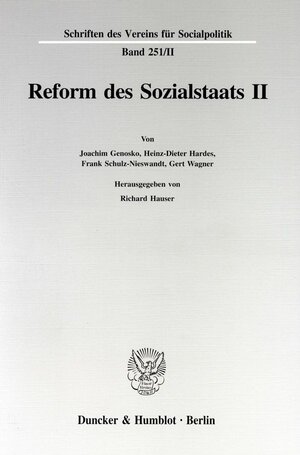 Buchcover Reform des Sozialstaats II.  | EAN 9783428094004 | ISBN 3-428-09400-X | ISBN 978-3-428-09400-4