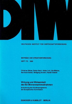 Buchcover Wirkung und Wirksamkeit der EU-Binnenmarktmaßnahmen. | Christian Weise | EAN 9783428095797 | ISBN 3-428-09579-0 | ISBN 978-3-428-09579-7