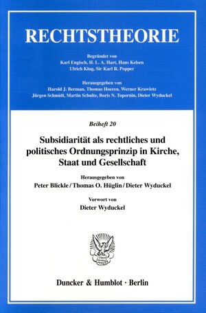 Buchcover Subsidiarität als rechtliches und politisches Ordnungsprinzip in Kirche, Staat und Gesellschaft.  | EAN 9783428106349 | ISBN 3-428-10634-2 | ISBN 978-3-428-10634-9
