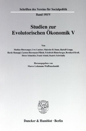 Buchcover Studien zur Evolutorischen Ökonomik V.  | EAN 9783428107940 | ISBN 3-428-10794-2 | ISBN 978-3-428-10794-0