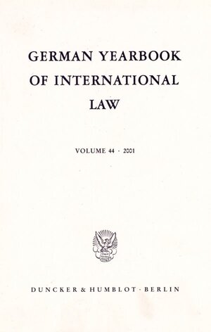 Buchcover German Yearbook of International Law - Jahrbuch für Internationales Recht.  | EAN 9783428108770 | ISBN 3-428-10877-9 | ISBN 978-3-428-10877-0