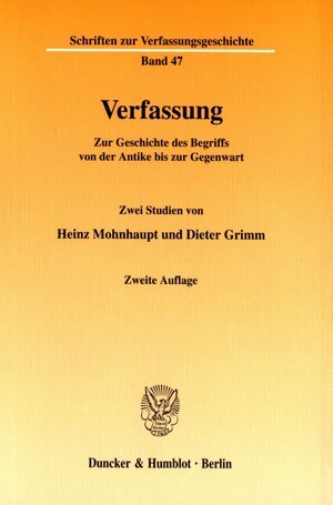 Buchcover Verfassung. | Heinz Mohnhaupt | EAN 9783428109524 | ISBN 3-428-10952-X | ISBN 978-3-428-10952-4