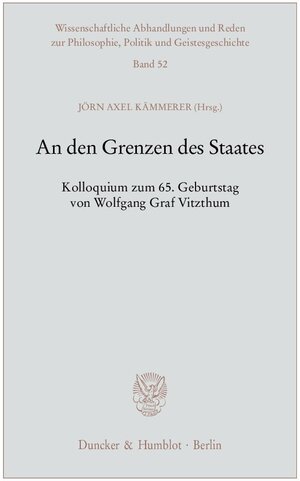 Buchcover An den Grenzen des Staates.  | EAN 9783428128211 | ISBN 3-428-12821-4 | ISBN 978-3-428-12821-1