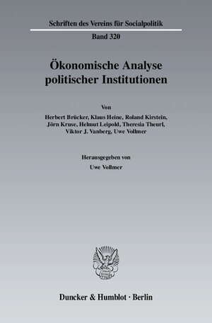 Buchcover Ökonomische Analyse politischer Institutionen.  | EAN 9783428129836 | ISBN 3-428-12983-0 | ISBN 978-3-428-12983-6