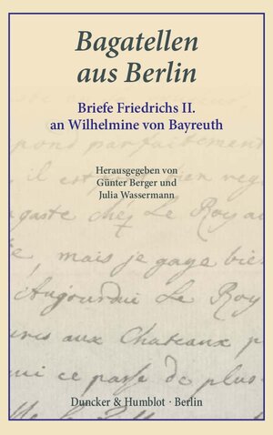 Buchcover Bagatellen aus Berlin.  | EAN 9783428134472 | ISBN 3-428-13447-8 | ISBN 978-3-428-13447-2