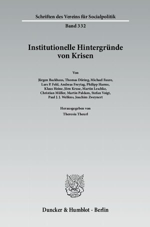 Buchcover Institutionelle Hintergründe von Krisen.  | EAN 9783428136094 | ISBN 3-428-13609-8 | ISBN 978-3-428-13609-4