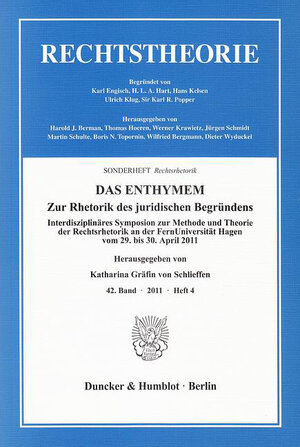 Buchcover DAS ENTHYMEM.  | EAN 9783428138975 | ISBN 3-428-13897-X | ISBN 978-3-428-13897-5