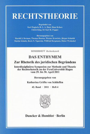 Buchcover DAS ENTHYMEM. | EAN 9783428138975 | ISBN 3-428-13897-X | ISBN 978-3-428-13897-5