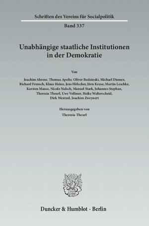 Buchcover Unabhängige staatliche Institutionen in der Demokratie.  | EAN 9783428140916 | ISBN 3-428-14091-5 | ISBN 978-3-428-14091-6