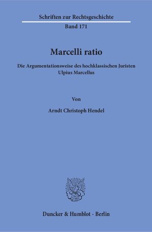 Buchcover Marcelli ratio. | Arndt Christoph Hendel | EAN 9783428146314 | ISBN 3-428-14631-X | ISBN 978-3-428-14631-4