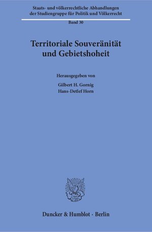 Buchcover Territoriale Souveränität und Gebietshoheit.  | EAN 9783428149001 | ISBN 3-428-14900-9 | ISBN 978-3-428-14900-1