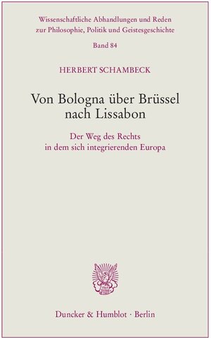 Buchcover Von Bologna über Brüssel nach Lissabon. | Herbert Schambeck | EAN 9783428149797 | ISBN 3-428-14979-3 | ISBN 978-3-428-14979-7