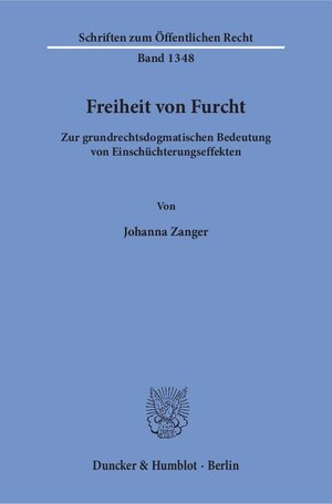 Buchcover Freiheit von Furcht. | Johanna Zanger | EAN 9783428151141 | ISBN 3-428-15114-3 | ISBN 978-3-428-15114-1