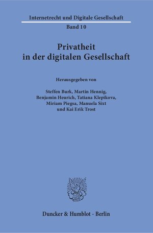 Buchcover Privatheit in der digitalen Gesellschaft.  | EAN 9783428153367 | ISBN 3-428-15336-7 | ISBN 978-3-428-15336-7