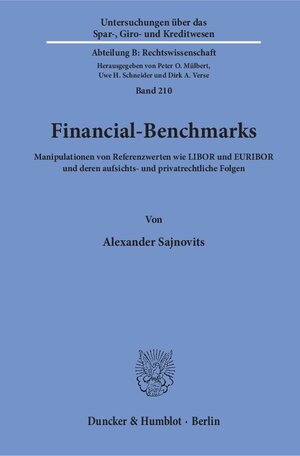 Buchcover Financial-Benchmarks. | Alexander Sajnovits | EAN 9783428155392 | ISBN 3-428-15539-4 | ISBN 978-3-428-15539-2