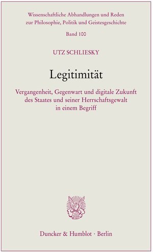 Buchcover Legitimität. | Utz Schliesky | EAN 9783428159000 | ISBN 3-428-15900-4 | ISBN 978-3-428-15900-0