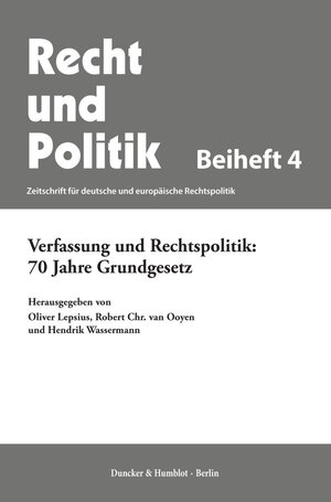 Buchcover Verfassung und Rechtspolitik: 70 Jahre Grundgesetz.  | EAN 9783428159529 | ISBN 3-428-15952-7 | ISBN 978-3-428-15952-9