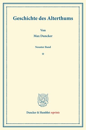 Buchcover Geschichte des Alterthums. | Max Duncker | EAN 9783428162697 | ISBN 3-428-16269-2 | ISBN 978-3-428-16269-7
