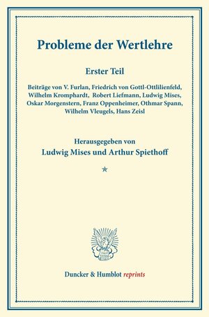 Buchcover Probleme der Wertlehre.  | EAN 9783428175369 | ISBN 3-428-17536-0 | ISBN 978-3-428-17536-9