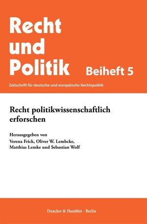 Buchcover Recht politikwissenschaftlich erforschen.  | EAN 9783428182206 | ISBN 3-428-18220-0 | ISBN 978-3-428-18220-6
