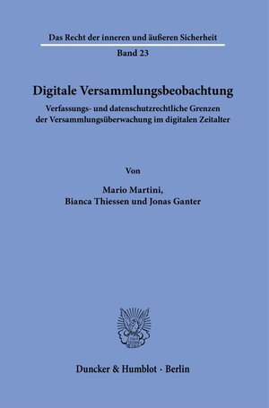 Buchcover Digitale Versammlungsbeobachtung. | Mario Martini | EAN 9783428182879 | ISBN 3-428-18287-1 | ISBN 978-3-428-18287-9
