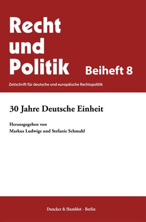 Buchcover 30 Jahre Deutsche Einheit.  | EAN 9783428183616 | ISBN 3-428-18361-4 | ISBN 978-3-428-18361-6
