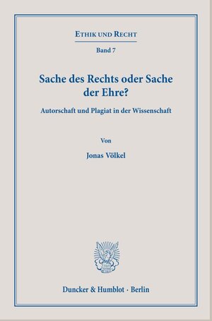 Buchcover Sache des Rechts oder Sache der Ehre? | Jonas Völkel | EAN 9783428183975 | ISBN 3-428-18397-5 | ISBN 978-3-428-18397-5