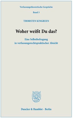 Buchcover Woher weißt Du das? | Thorsten Kingreen | EAN 9783428191123 | ISBN 3-428-19112-9 | ISBN 978-3-428-19112-3