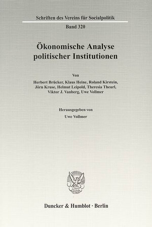 Buchcover Ökonomische Analyse politischer Institutionen.  | EAN 9783428529834 | ISBN 3-428-52983-9 | ISBN 978-3-428-52983-4